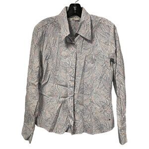 Tommy Hilfiger Button Up Shirt Womens‎ Long Sleeve 14 Paisley Blue Red